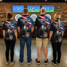 Load image into Gallery viewer, Personalized American Flag Splatter Eagle Dart Shirts For Women Patriotic Dart Polo &amp; 1/4-Zip Jersey NYN2777