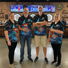 Load image into Gallery viewer, Custom Funny Turquoise Chicken Dart Shirts For Women Dart Board Gifts Darts Team Jerseys Dart League NNT152