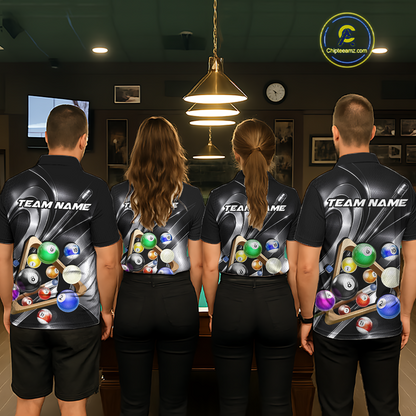 Custom Ball Pool Shirts Grey Billiard Shirt for Women Billiard Team Jersey Billiard League NNT180