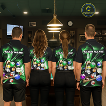 Load image into Gallery viewer, Custom Ball Pool Shirts Green Billiard Shirt for Women Billiard Team Jersey Billiard League NNT180