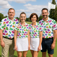 Load image into Gallery viewer, Funny Colorful Frog Pattern Womens Golf Polo Shirts Custom Watercolor Golf Attire For Ladie, Golf Gift NHN0134