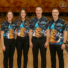 Load image into Gallery viewer, Custom Turquoise Capybara Bowling Jersey for Men Bowling Team Shirts Bowling Polo &amp; 1/4 Zip HNT255