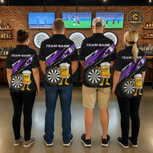 Load image into Gallery viewer, Custom Purple Funny Beer Dart Shirts for Men Darts Team Jerseys Dart Tournament Polo &amp; 1/4 Zip NNT139