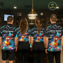 Load image into Gallery viewer, Custom Funny Turquoise Chicken 9 Ball Pool Billiard Shirt for Women Polo &amp; 1/4 Zip, Billiard Team Jerseys NNT157