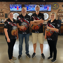 Load image into Gallery viewer, Red Funny Turkey Chicken Darts Shirt for Men Darts Team Jerseys Polo &amp; 1/4 Zip Dart League NNT130