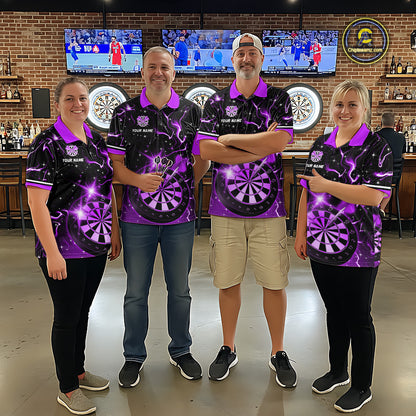 Custom Purple Galaxy Dragon Darts Shirt for Men Darts Team Jerseys Dartboard Shirt NNT291