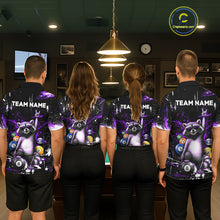 Load image into Gallery viewer, Custom Purple Funny Raccoon Billiard Shirt for Men 8 Ball Pool Billiard Jersey Polo &amp; 1/4-Zip BHT5