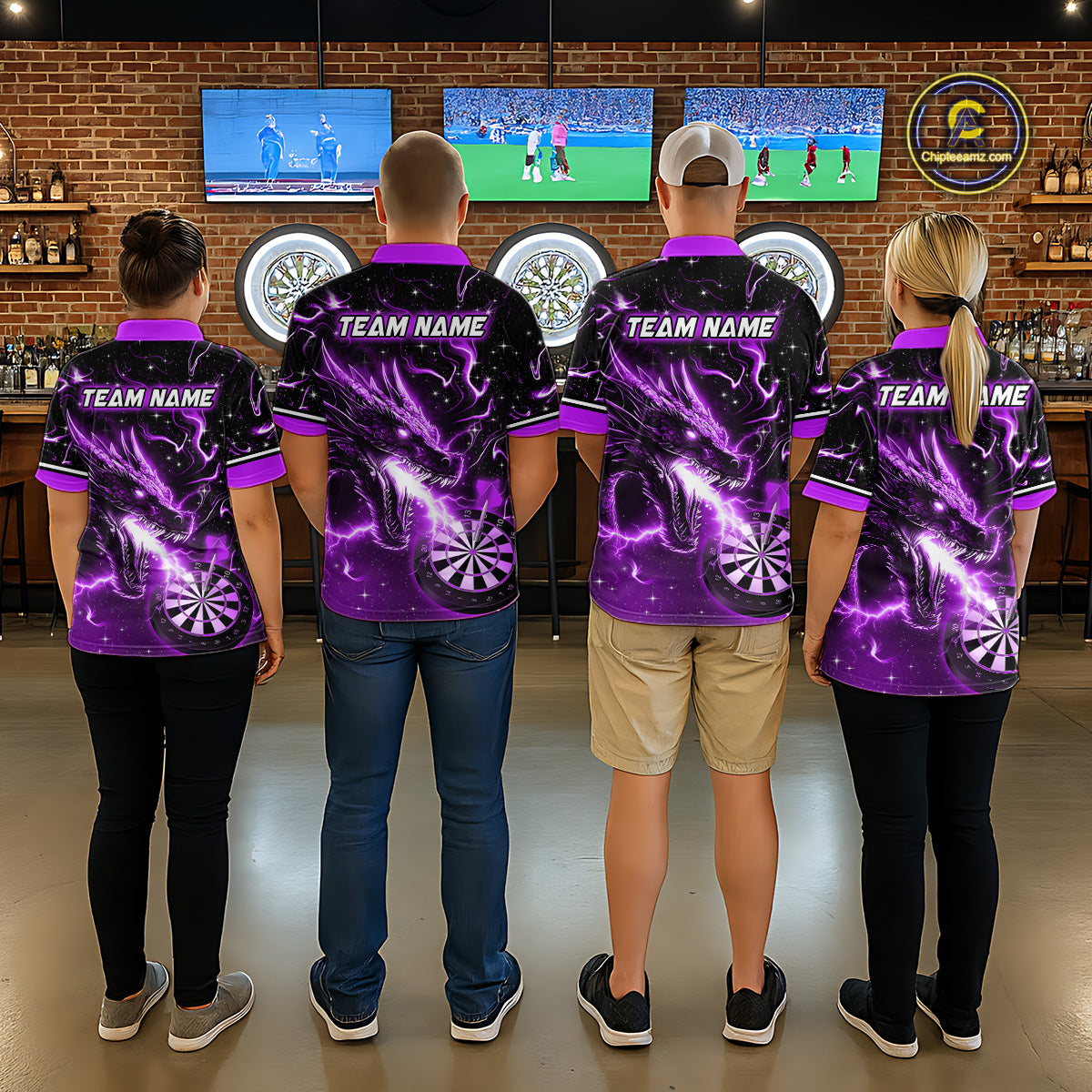 Custom Purple Galaxy Dragon Darts Shirt for Women Darts Team Jerseys Dartboard Shirt NNT291