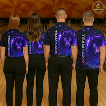 Load image into Gallery viewer, Custom Galaxy Wolf Bowling Jersey for Women Bowling Uniform Polo &amp;1/4 Zip Bowling Team Shirts HNT251