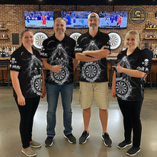 Load image into Gallery viewer, Lightning Thunder White &amp; Black Grim Reaper Custom Dart Quarter-Zip Shirt Men Dart League Jerseys NYN2091