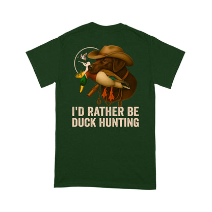 I'd Rather Be Duck Hunting Chocolate Labs Dog Men T-shirt FSD4705 D03
