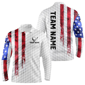 Red, White and Blue Smoke American Flag Men golf polo shirts custom Patriotic Men white golf polo NQS9380