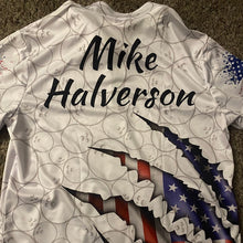 Load image into Gallery viewer, Personalized American Flag Bowling Team Shirts For Men And Women Patriotic Bowling Gifts IPHW5523