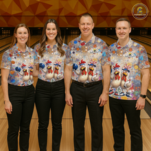 Load image into Gallery viewer, Custom Funny Chicken Bowling Team Shirt for Women Colorful Bowling Buddy Shirt Polo &amp; 1/4 Bowling Outfit QZT955
