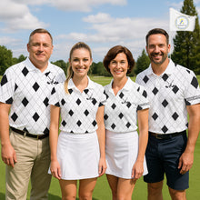 Load image into Gallery viewer, Argyle Women Golf Polo Shirt Custom Name, Personalized Plaid Golf Shirts For Ladies NHN0120