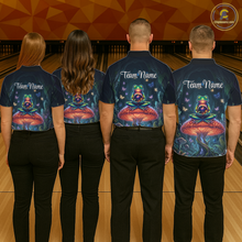 Load image into Gallery viewer, Custom Zen Frog Bowling Shirt for Men Meditation Style Bowling Jersey Polo &amp; 1/4-Zip QZT991