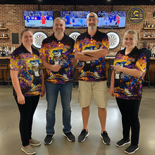 Load image into Gallery viewer, Custom Funny Shark Dart Shirts for Women Darts Team Jerseys Dart Tournament Polo &amp; 1/4 Zip NNT136