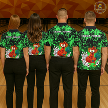 Load image into Gallery viewer, Green Funny Chicken Bowling Jersey for Men Bowling League Bowling Team Shirts Polo &amp; 1/4 Zip HN232