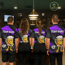 Load image into Gallery viewer, Custom Funny Purple Beer 8 Ball Pool Men Billiard Polo &amp; 1/4 Zip, Billiard Shirt, Billiard Team Jerseys NNT146