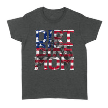 Load image into Gallery viewer, Dirt Bike Mom American Flag T-shirt - Mother's Day Shirt for Mom of a Rider, Patriotic Motorcycle Shirt| NMS342 A01