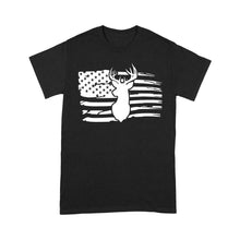 Load image into Gallery viewer, Deer hunting American flag T-shirt Deer head - FSD1227D05