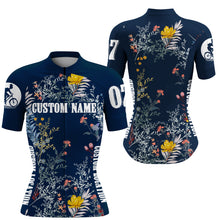 Load image into Gallery viewer, Floral women cycling jersey UPF50+ Biking shirt girls Breathable bike tops with zipper &amp; 3 pockets| SLC128