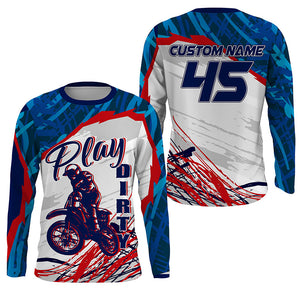Personalized Dirt Bike Jersey UPF30+ Play Dirty Adult Kid Motocross MX Racing Shirt Off-road NMS1158