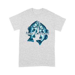 Custom His Her Name Bass Fishing T Shirts Matching Couple Fishing Shirt | Blue IPHW5804