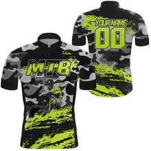Load image into Gallery viewer, Custom Mens Womens MTB Cycling Jersey Mountain Bike Green Camo Bicycling Downhill Rider Racing Shirt| NMS818