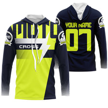Load image into Gallery viewer, Custom motocross jersey green UPF30+ men women kid dirt bike racing off-road motorcycle long sleeve NMS998
