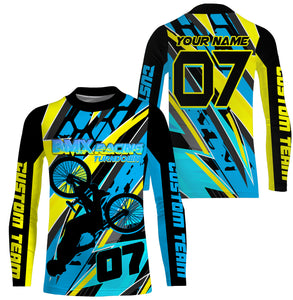 Blue BMX race gear Lightweight UPF30+ sun shirts Custom Kid Youth Adult Cycling BMX racewear| SLC110