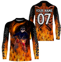 Load image into Gallery viewer, Personalized UPF30+ Motocross jersey racing biker orange adult&amp;kid skeleton MX off-road motorcycle PDT27