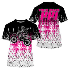 Load image into Gallery viewer, Adult&amp;Kid custom Motocross jersey UPF30+ MX racing biker girl womens off-road dirt bike racewear| NMS925