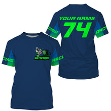 Load image into Gallery viewer, Custom motocross jersey blue UPF30+ kids men women dirt bike racing enduro motorcycle off-road NMS1028
