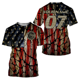 Adult&Kid custom Motocross jersey UPF30+ No Guts No Glory American flag MX dirt bike racewear| NMS926