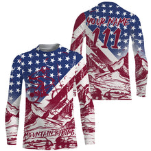 Load image into Gallery viewer, Patriotic adult kid MTB jersey Custom UPF30+ enduro mountain bike shirt USA downhill cycling gear| SLC27