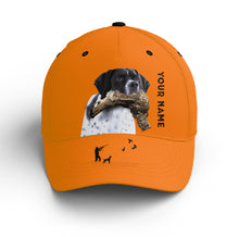 Load image into Gallery viewer, Ruffed Grouse Hunting Dog Blaze Orange Custom Name Hat for Men, Choose hunting dog breeds FSD3991