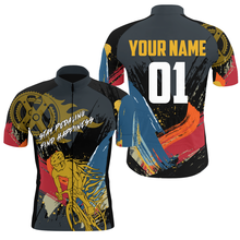 Load image into Gallery viewer, Mens cycling jersey with 3 pockets Breathable biking tops with full zipper UPF50+ road bike shirt| SLC03