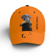 Load image into Gallery viewer, Ruffed Grouse Hunting Dog Blaze Orange Custom Name Hat for Men, Choose hunting dog breeds FSD3991