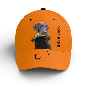 Ruffed Grouse Hunting Dog Blaze Orange Custom Name Hat for Men, Choose hunting dog breeds FSD3991