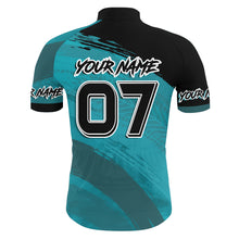 Load image into Gallery viewer, Lets ride Custom Blue Men cycling jersey UPF50+ Mountain biking tops Breathable gear with 3 pockets| SLC02