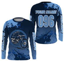 Load image into Gallery viewer, Custom Motocross racing jersey UV protective blue dirt bike for youth men women motorcycle shirt PDT25