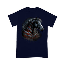 Load image into Gallery viewer, Love Horse American Flag T Shirts, Patriotic Horse Lovers Apparel IPHW3874