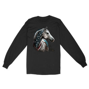 Appaloosa Horse American Flag Long sleeve, Patriotic Horse Lovers Outfit IPHW3872