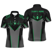 Load image into Gallery viewer, Men Polo Bowling Shirt, Personalized Bowling Heartbeat Team Bowlers Jersey NBP76
