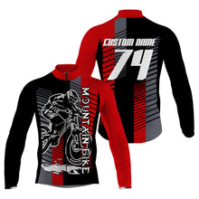 Load image into Gallery viewer, Custom Mens Womens MTB Cycling Jersey Mountain Bike Red&amp;Black Bicycling Downhill Rider Racing| NMS816
