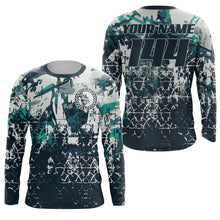 Load image into Gallery viewer, Custom motocross jersey blue camouflage kid men women UPF30+ MX racing dirt bike offroad motorcycle NMS985