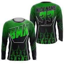 Load image into Gallery viewer, Green adult kid BMX jersey UPF30+ Custom extreme bike shirt cycling gear bicycle motocross racewear| SLC52