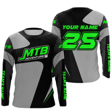 Load image into Gallery viewer, Custom black kid adult MTB gear Lightweight UPF30+ sun shirt Mountain bike shirt Cycling racewear| SLC112