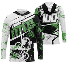 Load image into Gallery viewer, Personalized green MTB jersey Adult kid mountain bike shirt UPF30+ enduro cycling bicycle gear| SLC44